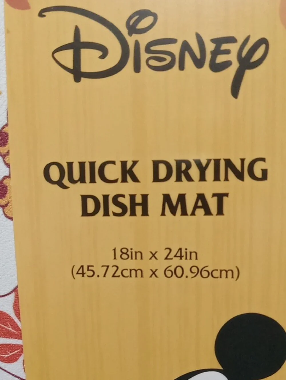 Disney Mickey Mouse Quick Drying Dish Mat - Fall Leaves Design (White/Red/Green)
